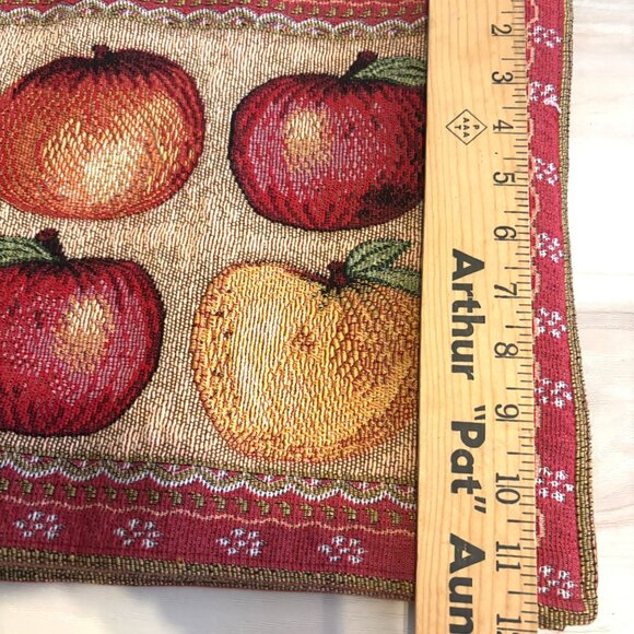 Vtg Apple Placemats Tapestry Woven Set Of 4 Farmhouse Country - Picture 6 of 6